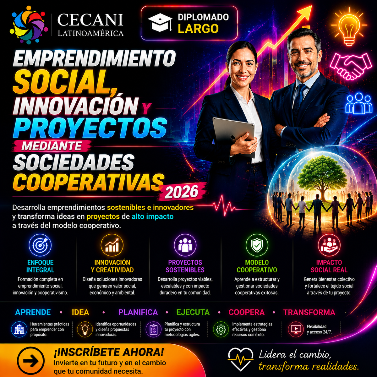 Diplomado: Emprendimiento social, innovación y proyectos mediante sociedades cooperativas 2026