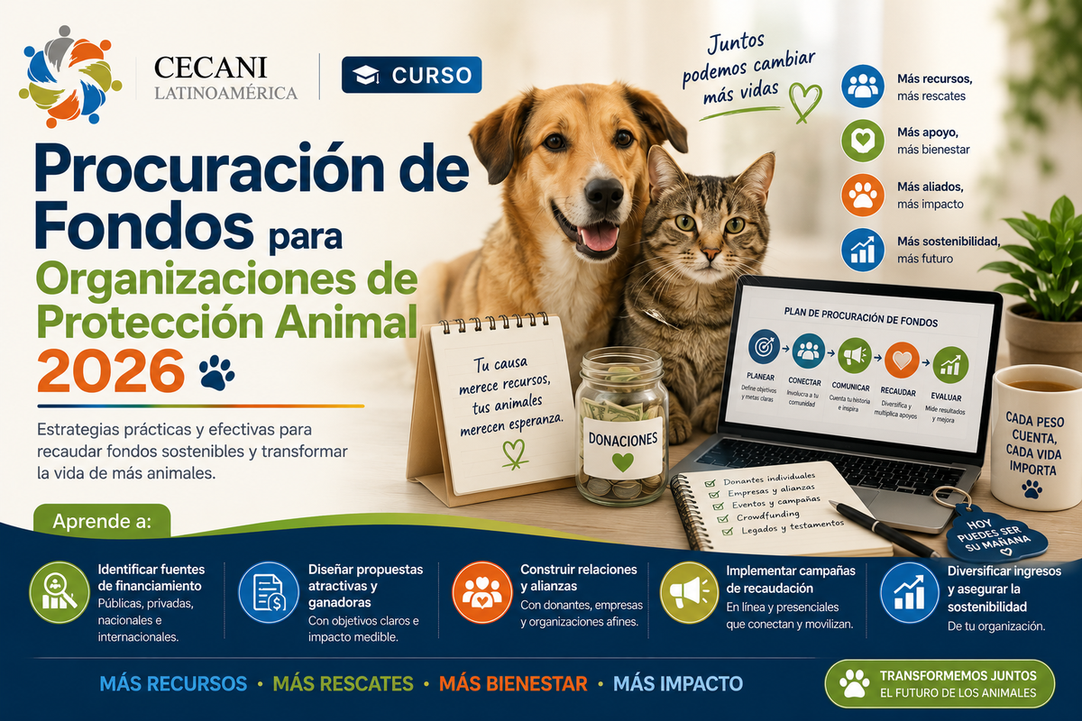 Curso en Procuración de Fondos para Organizaciones de Protección Animal 2026